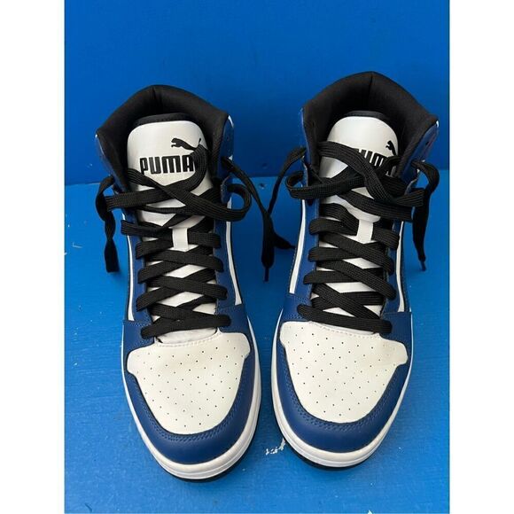 puma 10.5 mens white and blue black bottom 9.5uk size (pre owned) - Picture 3 of 7